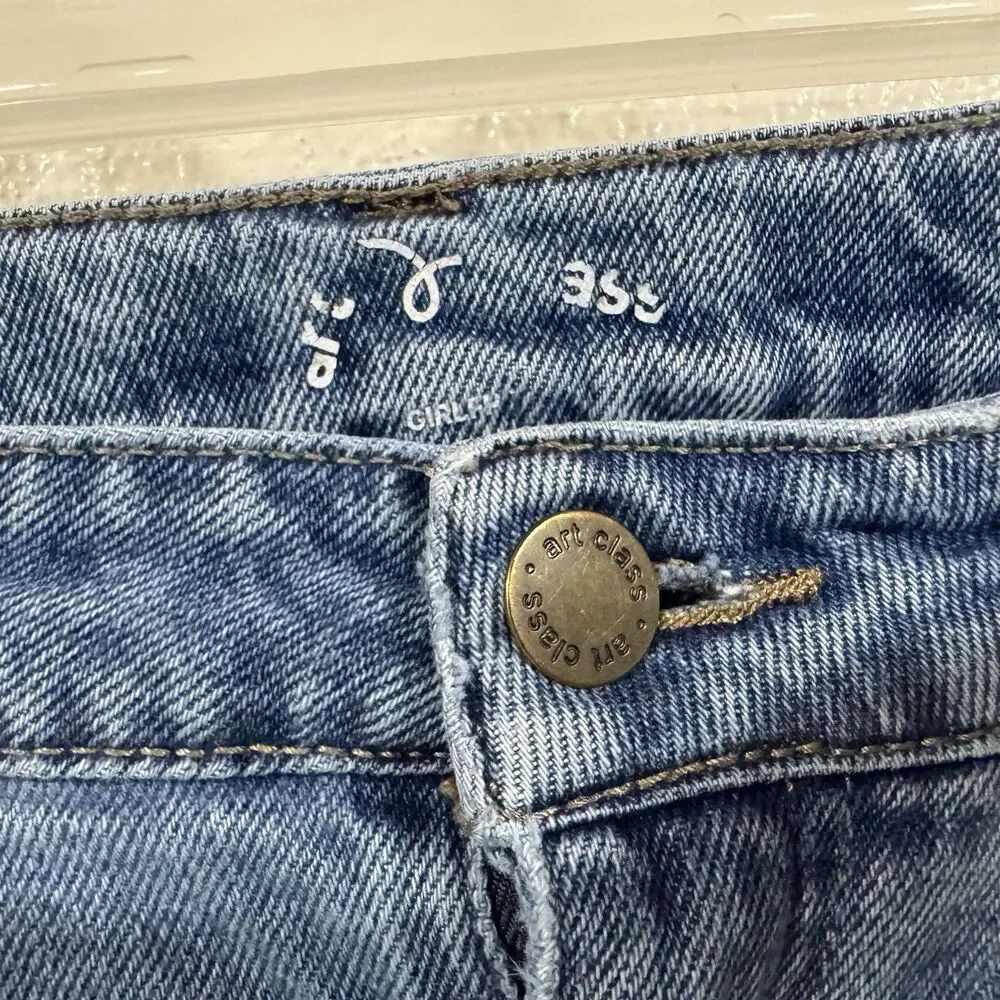 Art Class Girls' 16 High-Rise Distressed Ripped Straight Leg Denim Jeans Target